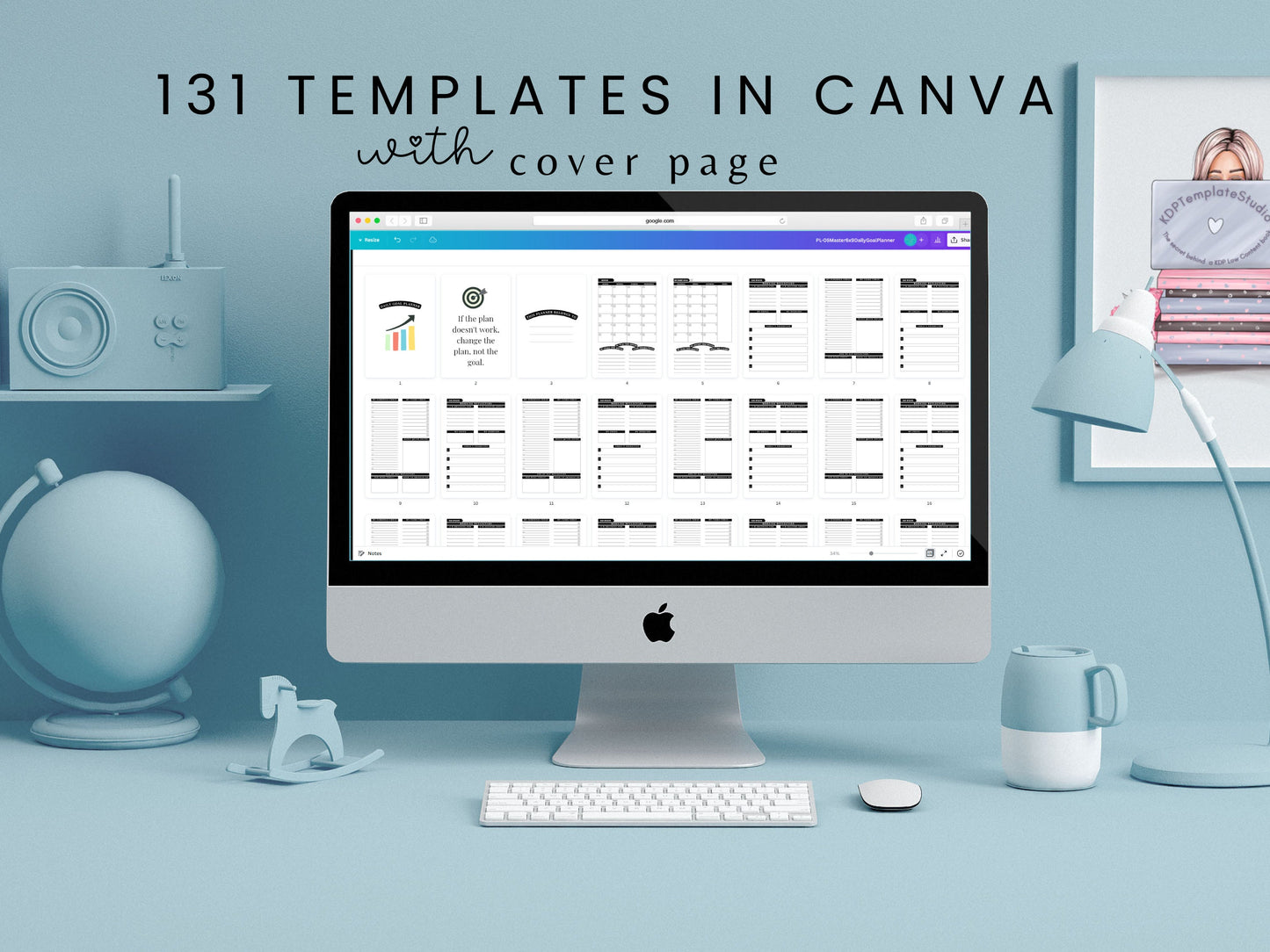 Daily Goal Planner, 6x9, KDP Template, Daily Goals, Canva Template