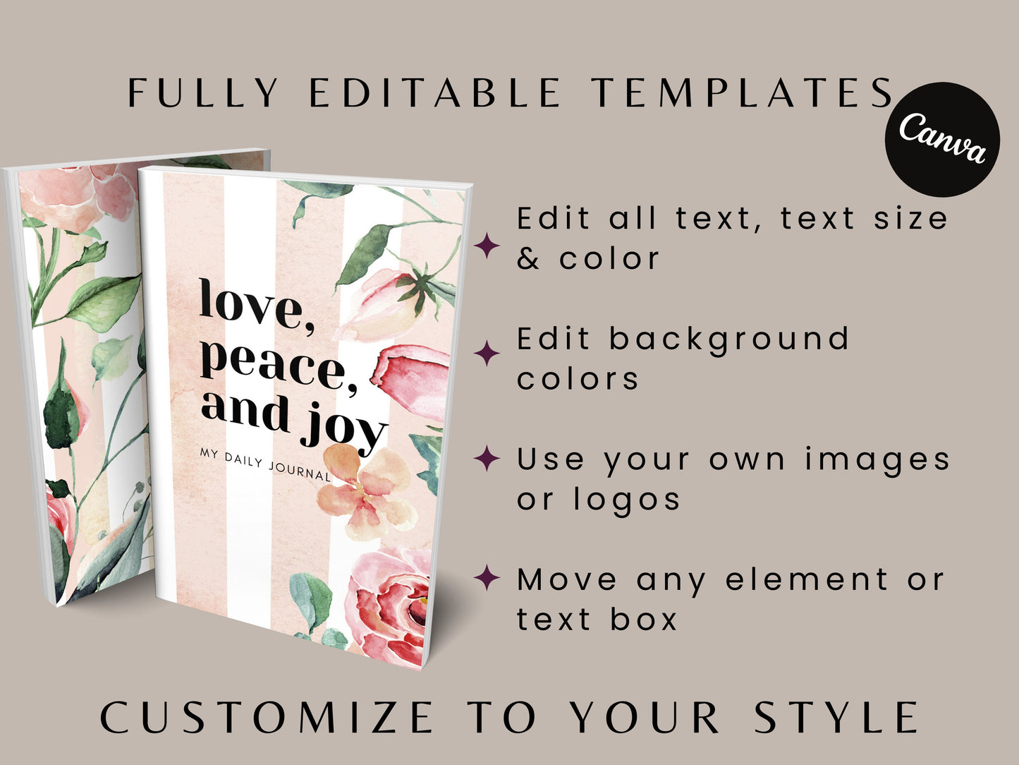 Love, Peace, and Joy Cover, 6x9, KDP Cover, KDP Template, Amazon KDP Cover, Hardcover, Paperback