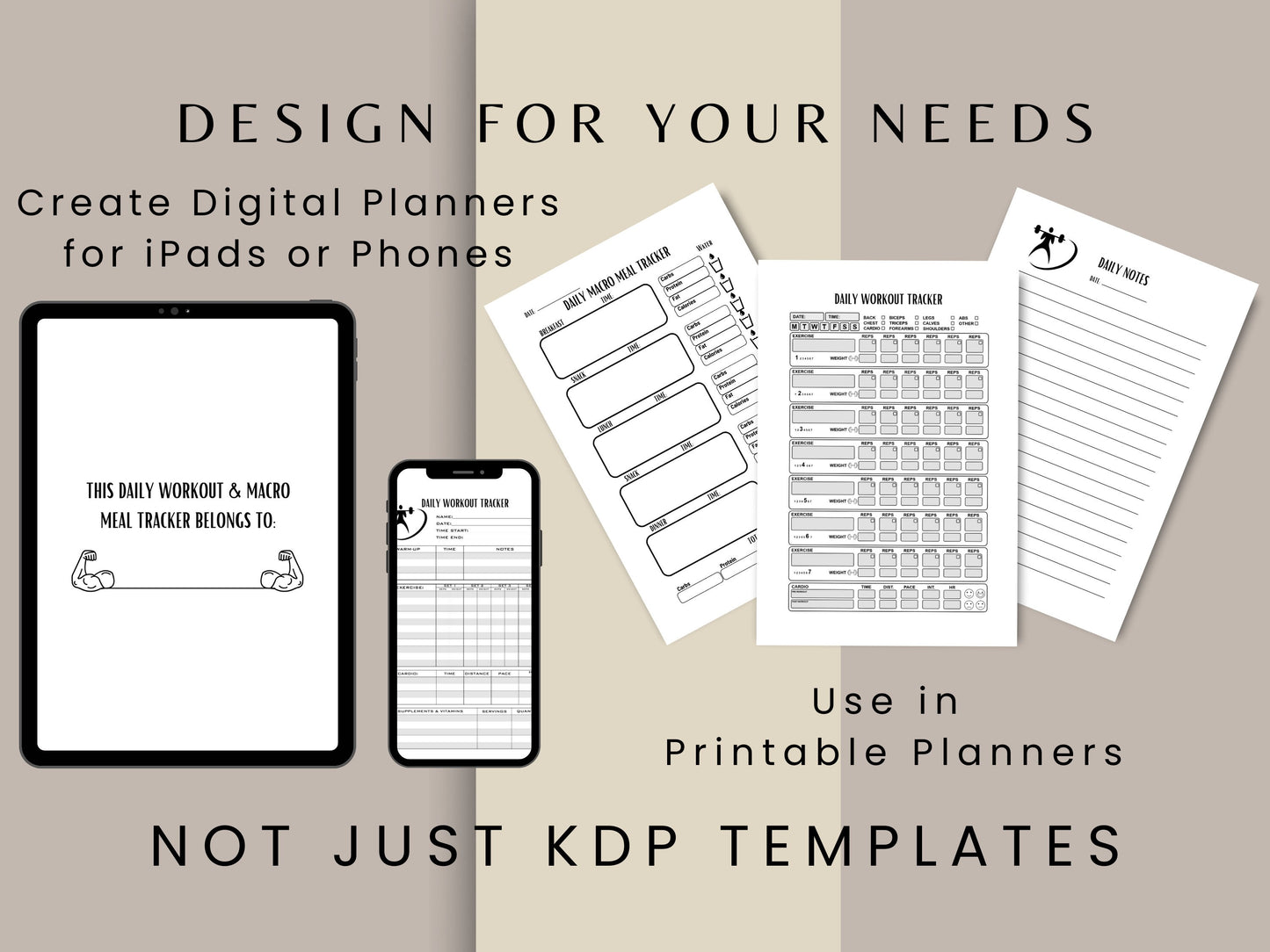 Macro Meal Tracker, KDP Tracker, 6x9, Canva Editable, Amazon KDP, Digital, Printable
