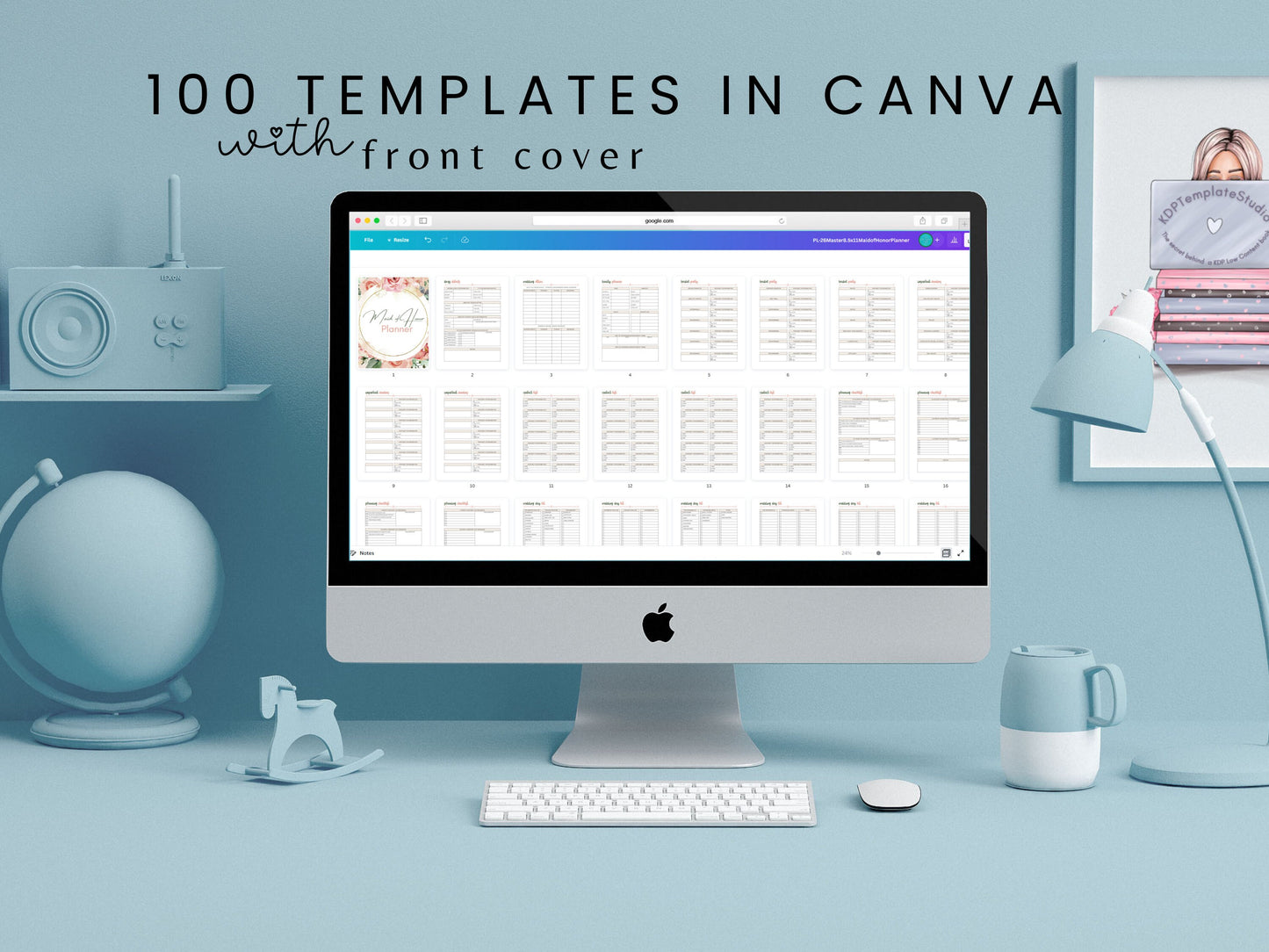 Big Maid of Honor Planner, KDP Interior, 8.5x11, Customizable in Canva, Printable, Digital
