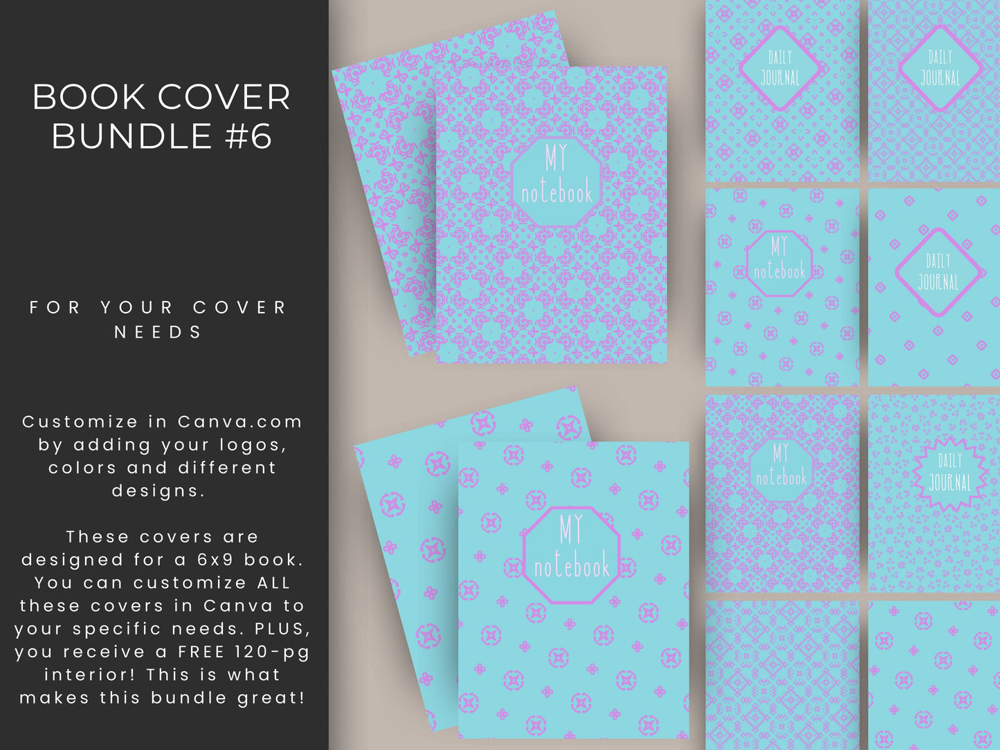 Book Cover Bundle #6, 6x9, Canva Templates