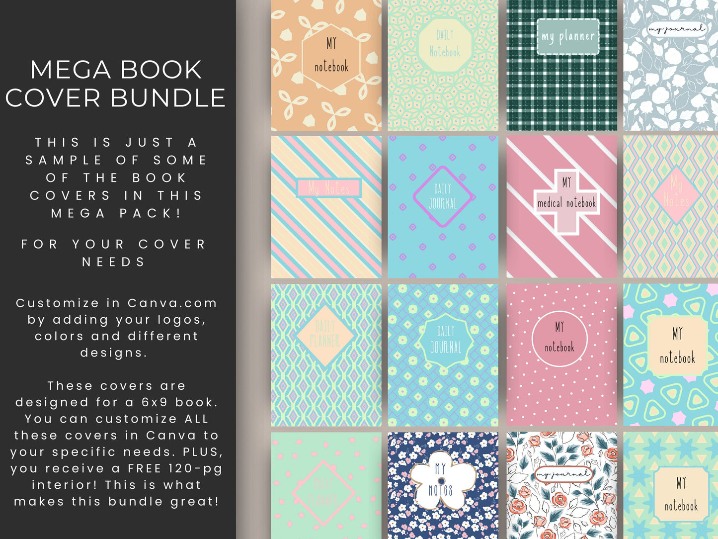 Mega Book Cover Bundle, 6x9, KDP Cover, KDP Template, Amazon KDP Cover, Paperback, Hardcover