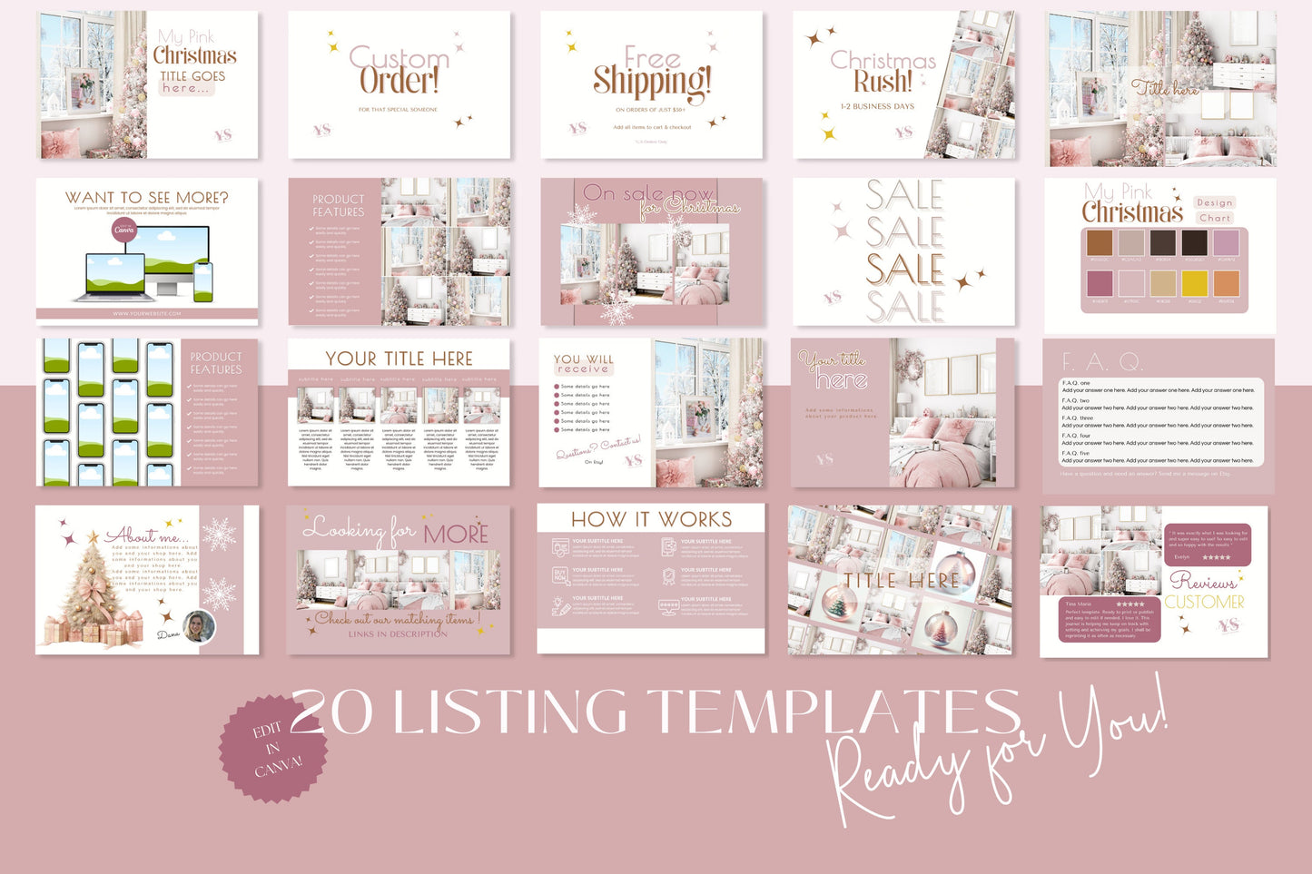 Etsy Shop Kit, Christmas Shop Kit, Etsy Branding Kit, Etsy Banner Template, Etsy Shop Branding, Etsy Profile Logos, Etsy Cover Photo