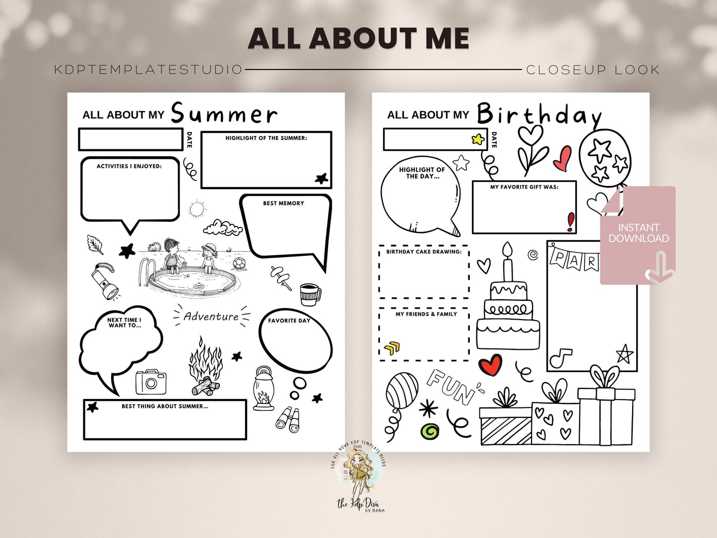 First Day of School Kids Worksheet, Homeschool Activity PDF