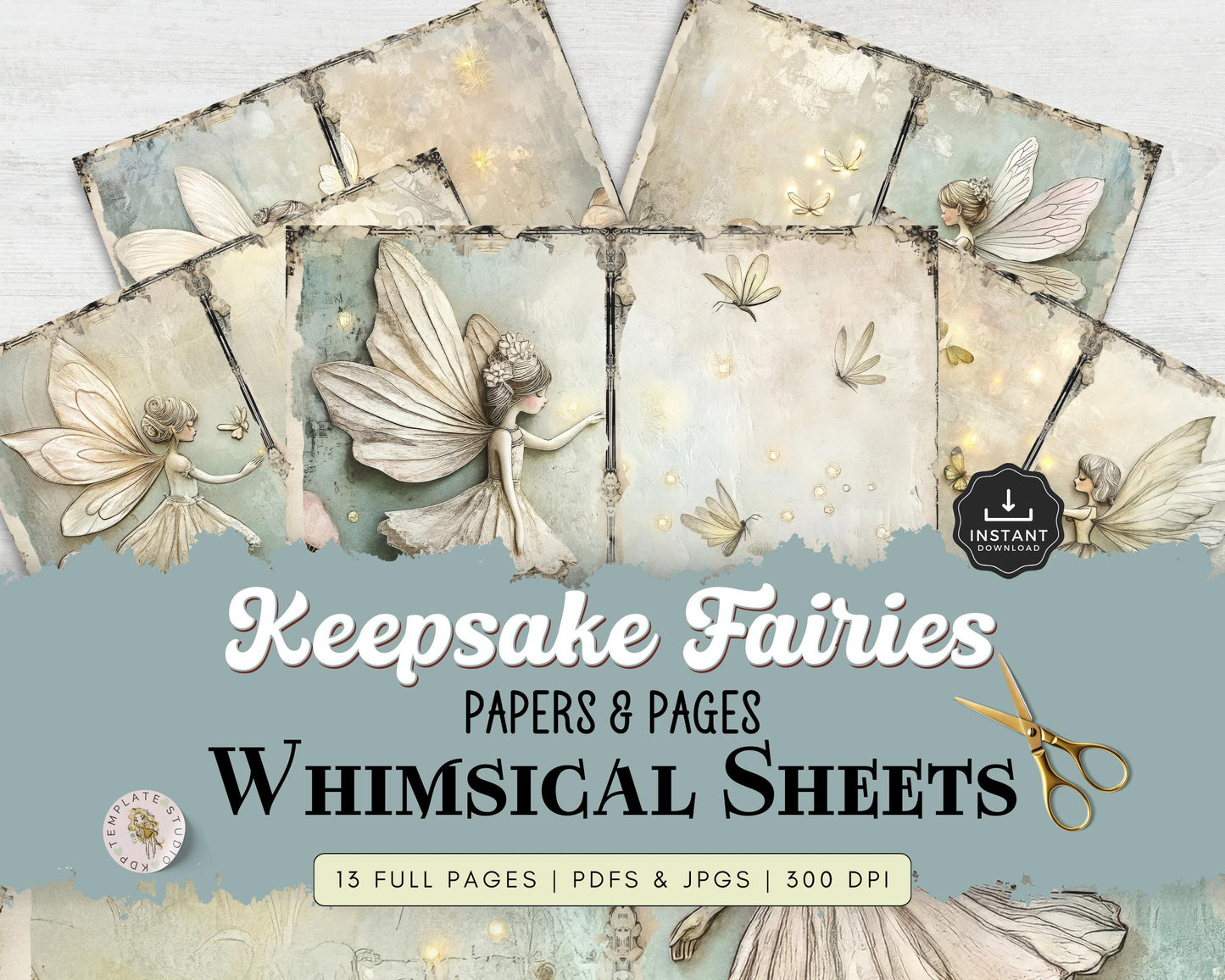 Keepsake Fairies Junk Journal Digital Paper, Garden Junk Journal, Flower Junk Journal, Junk Journal Kit, Vintage Junk Journal