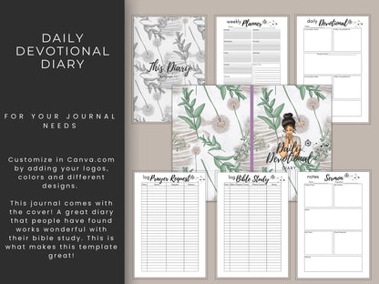 Daily Devotional Diary Bundle, 6x9, KDP Template plus Cover, Amazon KDP, KDP Cover