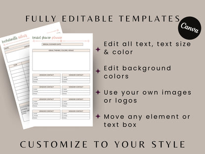 Big Maid of Honor Planner, KDP Interior, 8.5x11, Customizable in Canva, Printable, Digital