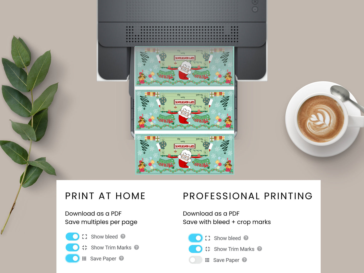 FILLABLE Christmas Gift Certificate, Fillable PDF, Editable Certificate, Printable Gift Card